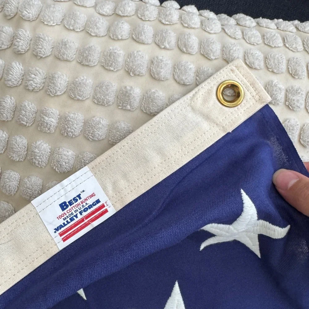 Vintage Valley Forge American Flag 5x9.5ft Bunting Embroidered 50 Star USA made